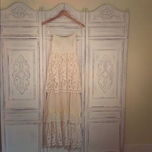 Lovely tiered cotton and lace maxi dress